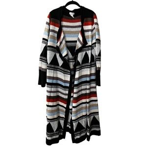 Multi-Color Long Cardigan - Size 3X Plus